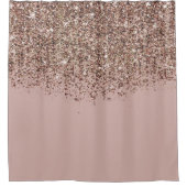 Taupe Blush roze Rose Gold Bronze Glitter Glam Douchegordijn (Voorkant)