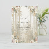 Taupe bosbruiloft Eucalyptus Kaart (Staand voorkant)
