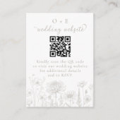 Taupe Botanical Minimal Wedding Website QR Code Informatiekaartje (Voorkant)