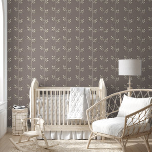 Taupe Botanical Vine Behang