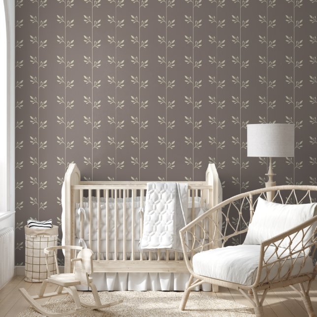 Taupe Botanical Vine Behang (Kinderen)