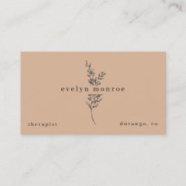 Taupe Botanische Eenvoudige Moderne Visitekaartje