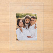  Taupe Bow Vrolijke Kerstfoto Acryl Uitnodigingen (Voorkant)