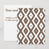 Taupe brown and white diamond pattern RSVP kaartje (Voorkant / Achterkant)