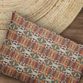 Taupe Brown Blauwgroen Blue Green Tribal Art Patro Kussensloop