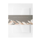 Taupe Brown Bloemen Huwelijksuitnodiging Uitnodigingen Wikkel (Voorkant Voorbeeld)