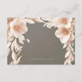 Taupe Brown, Blush Bloemen Wedding Details Kaart (Voorkant)
