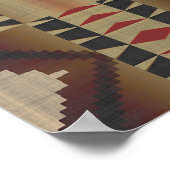 Taupe Brown Dark Red Ethnic Tribal Mosaic Poster (Hoek)