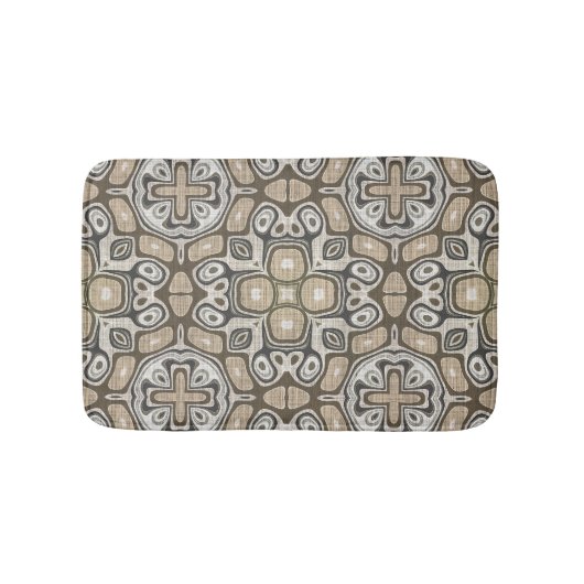 Taupe Brown Grey Beige Hip  Art Motif Badmat (Voorkant)
