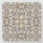 Taupe Brown Grey Beige Hip Bohemian Art Motif Stenen Onderzetter (Voorkant)