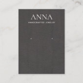 Taupe Brown Leather Earring Display Visitekaartje (Voorkant)