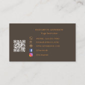 Taupe brown orange Yoga pose Instructor Visitekaartje (Achterkant)