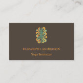 Taupe brown orange Yoga pose Instructor Visitekaartje (Voorkant)