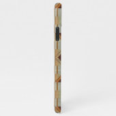 Taupe Brown Oranje Turquoise Tribal Mosaic Pattern iPhone Hoesje (Rechterkant)