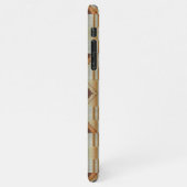 Taupe Brown Oranje Turquoise Tribal Mosaic Pattern iPhone Hoesje (Linkerkant)