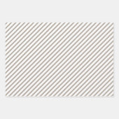 Taupe Brown Stripes Pattern Inpakpapier Vel (Voorkant 2)