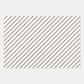 Taupe Brown Stripes Pattern Inpakpapier Vel (Voorkant)