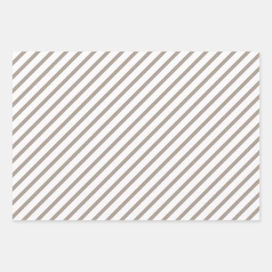 Taupe Brown Stripes Pattern Inpakpapier Vel (Voorkant)