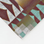 Taupe Brown Turquoise Aqua Blue Tribal Pattern Fleece Deken (Hoek)