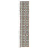 Taupe Brown Turquoise Aqua Blue Tribal Pattern Korte Tafelloper (Voorkant)
