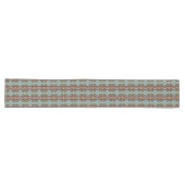 Taupe Brown Turquoise Aqua Blue Tribal Pattern Lange Tafelloper (Horizontaal)
