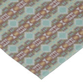 Taupe Brown Turquoise Aqua Blue Tribal Pattern Tafelkleed (Gekanteld)