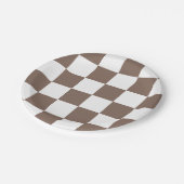 Taupe Brown/White gecheckt Papieren Bordje (Gekanteld)