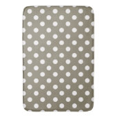 Taupe Brown & White Polka Dots Badmat (Voorkant Verticaal)