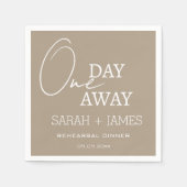 Taupe bruiloft een dag weg repetitie diner servet (Voorkant)