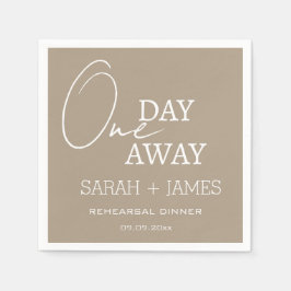 Taupe bruiloft een dag weg repetitie diner servet