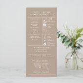 Taupe Bruiloft Infographic Programma (Staand voorkant)