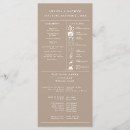 Taupe Bruiloft Infographic Programma