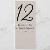 Taupe Bruiloft Receptie Tafelnummer (Achterkant)