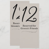 Taupe Bruiloft Receptie Tafelnummer (Voorkant / Achterkant)