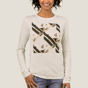 Taupe Bruin Beige Diagonaal Zuidwesten Art Abstrac Tri-Blend Shirt