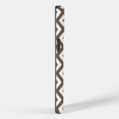 Taupe bruin en wit diamant patroon Case-Mate iPhone case (Achterkant / Rechts)