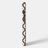 Taupe bruin en wit diamant patroon Case-Mate iPhone case (Achterkant / Links)