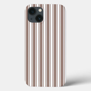 Taupe bruin en witte candy strepen Case-Mate iPho iPhone Case