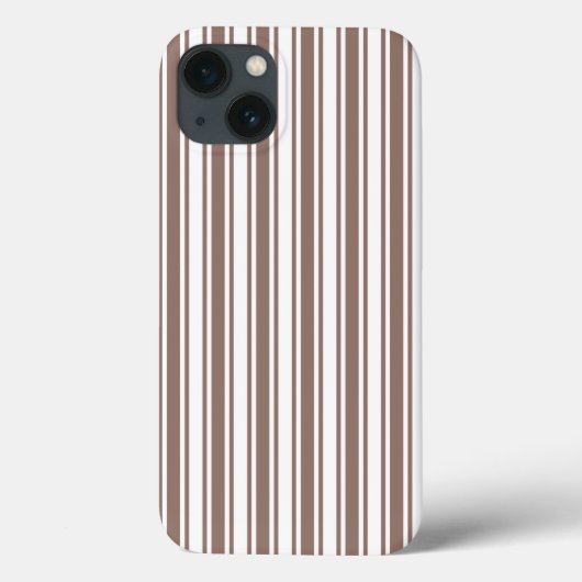Taupe bruin en witte candy strepen Case-Mate iPho iPhone Case (Achterkant)