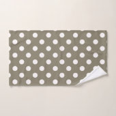 Taupe bruin en witte stippen bad handdoek (Handdoek)