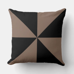 Taupe Bruin en Zwart Rad Kussen