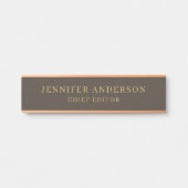 Taupe Bruin & Goud Kleur Professionele Moderne Pla Deurbordje (Voorkant)