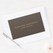 Taupe Bruin & Goud Kleur Professionele Moderne Pla Rechthoekige Sticker (Envelop)