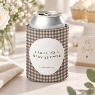 Taupe Bruine Gingham Schotlandse Ruit Custom Baby Blikjeskoeler