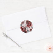 Taupe Burgundy Waterverf Rozen Greenery Wedding Ronde Sticker (Envelop)