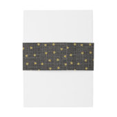 Taupe Burlap & Cute Gold Hearts Rustic Farmhouse Uitnodigingen Wikkel (Achterkant Voorbeeld)