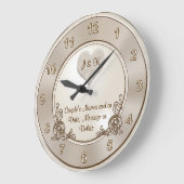 Taupe, champagne ivoor, bruiloft wandklok (Hoek)