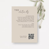 Taupe | Chic Minimal Wedding QR-code Informatiekaartje