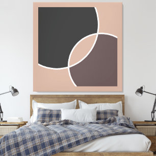 Taupe Circles Canvas Afdruk