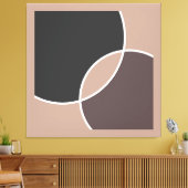 Taupe Circles Canvas Afdruk (Insitu (Woonkamer))